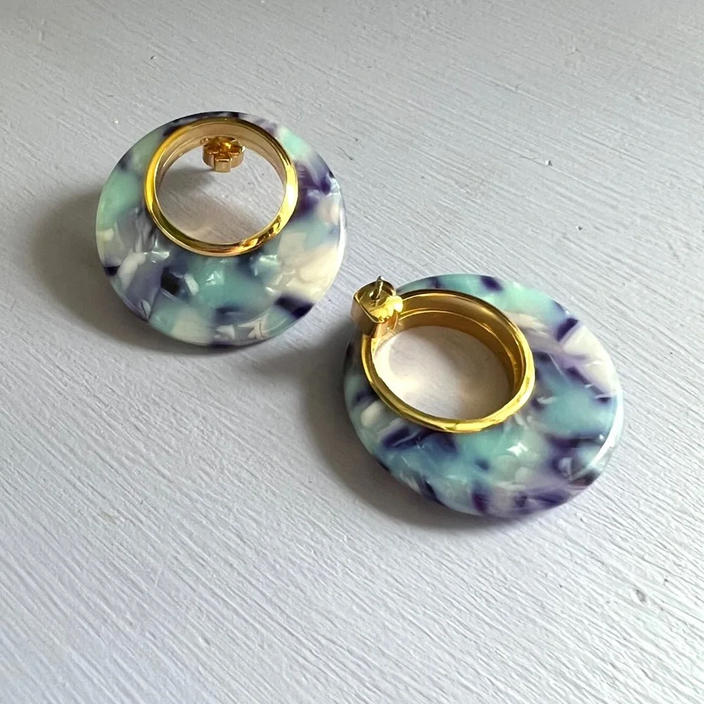 kate spade Acrylic Blue Oversized Stud Earrings - Picture 6 of 7